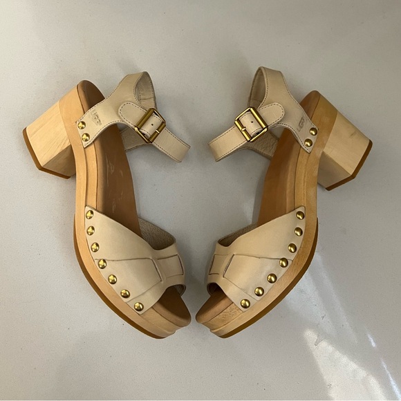 UGG Janie Antique Leather Clog Sandals Size 6 - Picture 4 of 10